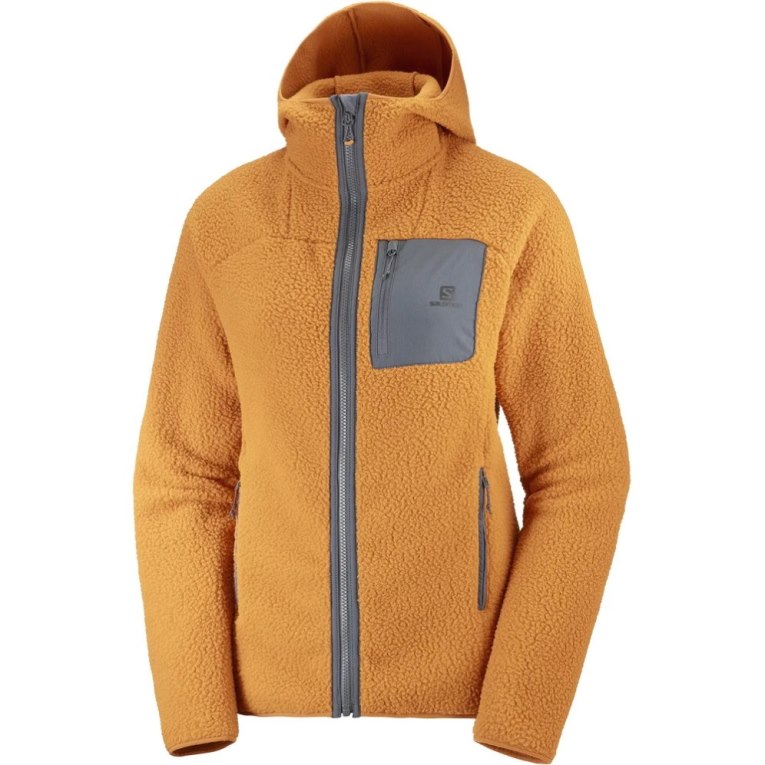 Salomon Outline Warm Teddy Full Zip Women's Jackets Mango | CA 69G82